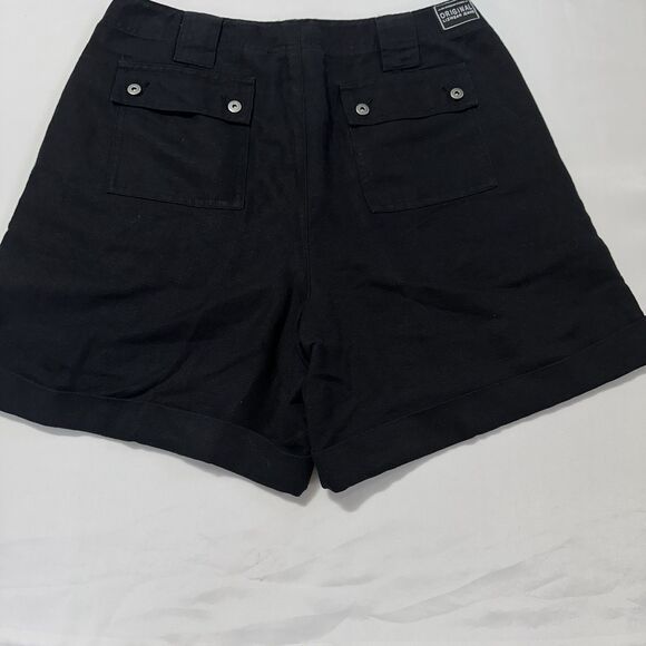 Liz Claiborne Lizwear Shorts Women Linen Blend High Rise Sz 8-10 Black - NEW - Picture 9 of 13